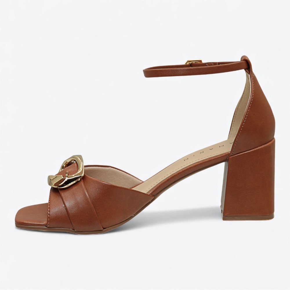 Sandália Ramarim Salto Bloco Feminina 2534203-01 Marrom 5