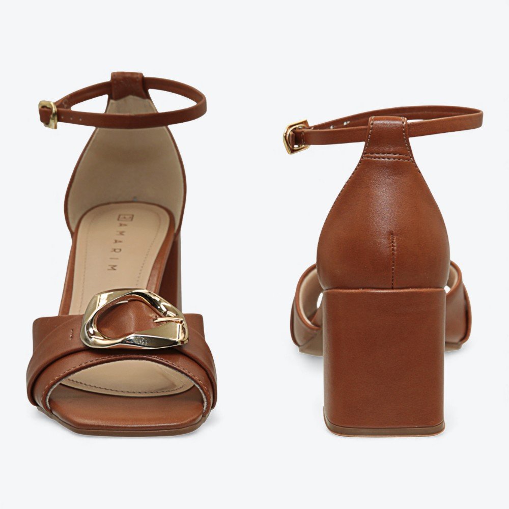 Sandália Ramarim Salto Bloco Feminina 2534203-01 Marrom 6