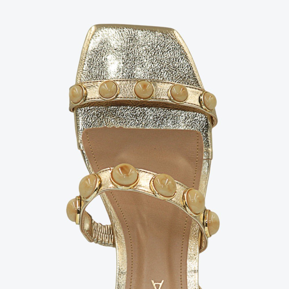 Sandália Adora Metalizada Salto Bloco Feminina 1057750-01 Dourado 4