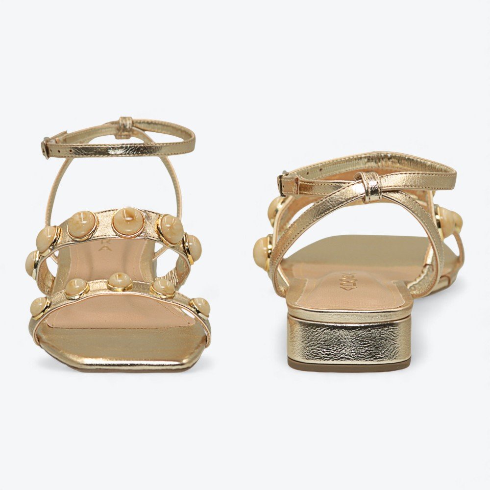 Sandália Adora Metalizada Salto Bloco Feminina 1057750-01 Dourado 6