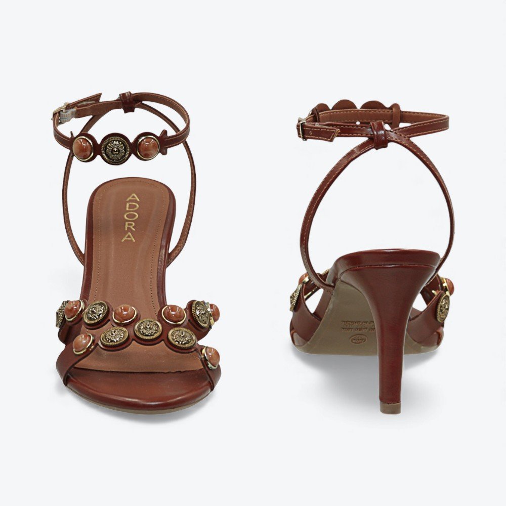 Sandália Adora Salto Fino Feminina 1607794-01 Marrom 6
