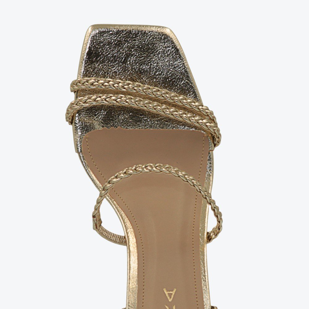 Sandália Adora Metalizada Salto Bloco Feminina 1947432-01 Dourado 4