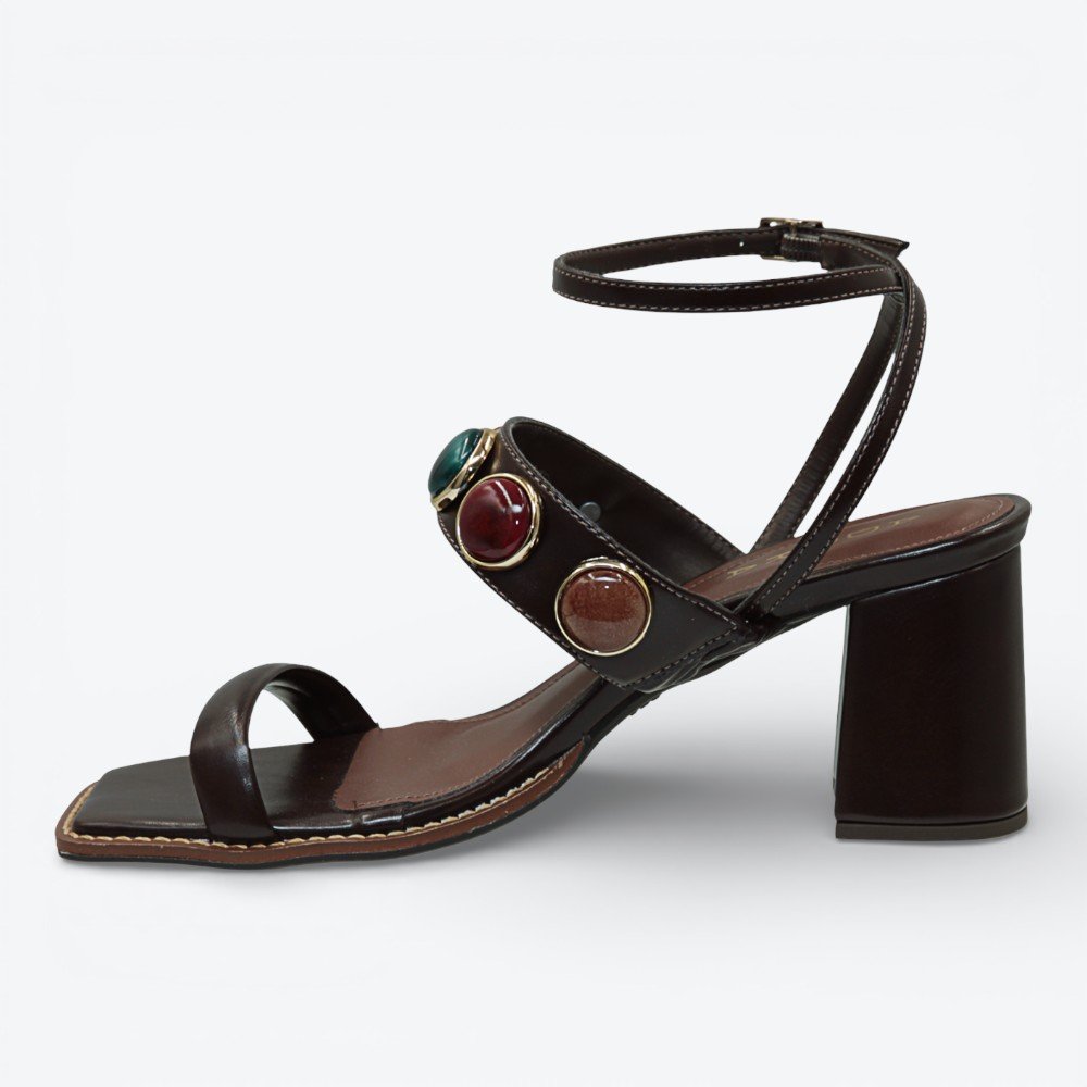 Sandália Adora Salto Bloco Feminina 1747749-01 Marrom 5