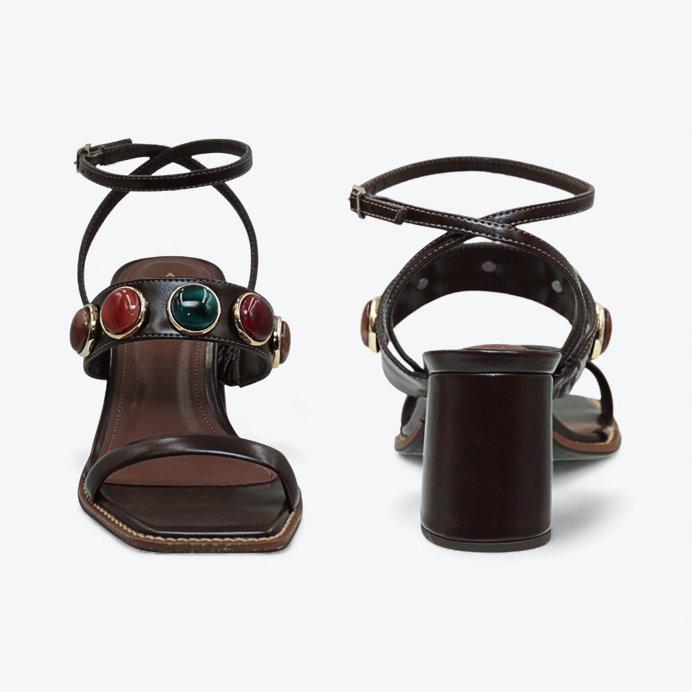 Sandália Adora Salto Bloco Feminina 1747749-01 Marrom 6