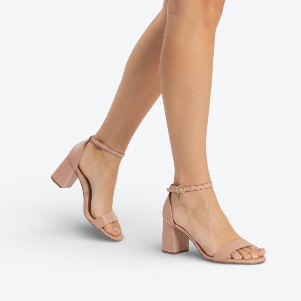 Sandália Mariotta Salto Bloco Feminina 2074608-02 Nude 2