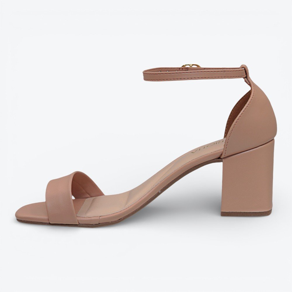 Sandália Mariotta Salto Bloco Feminina 2074608-02 Nude 3