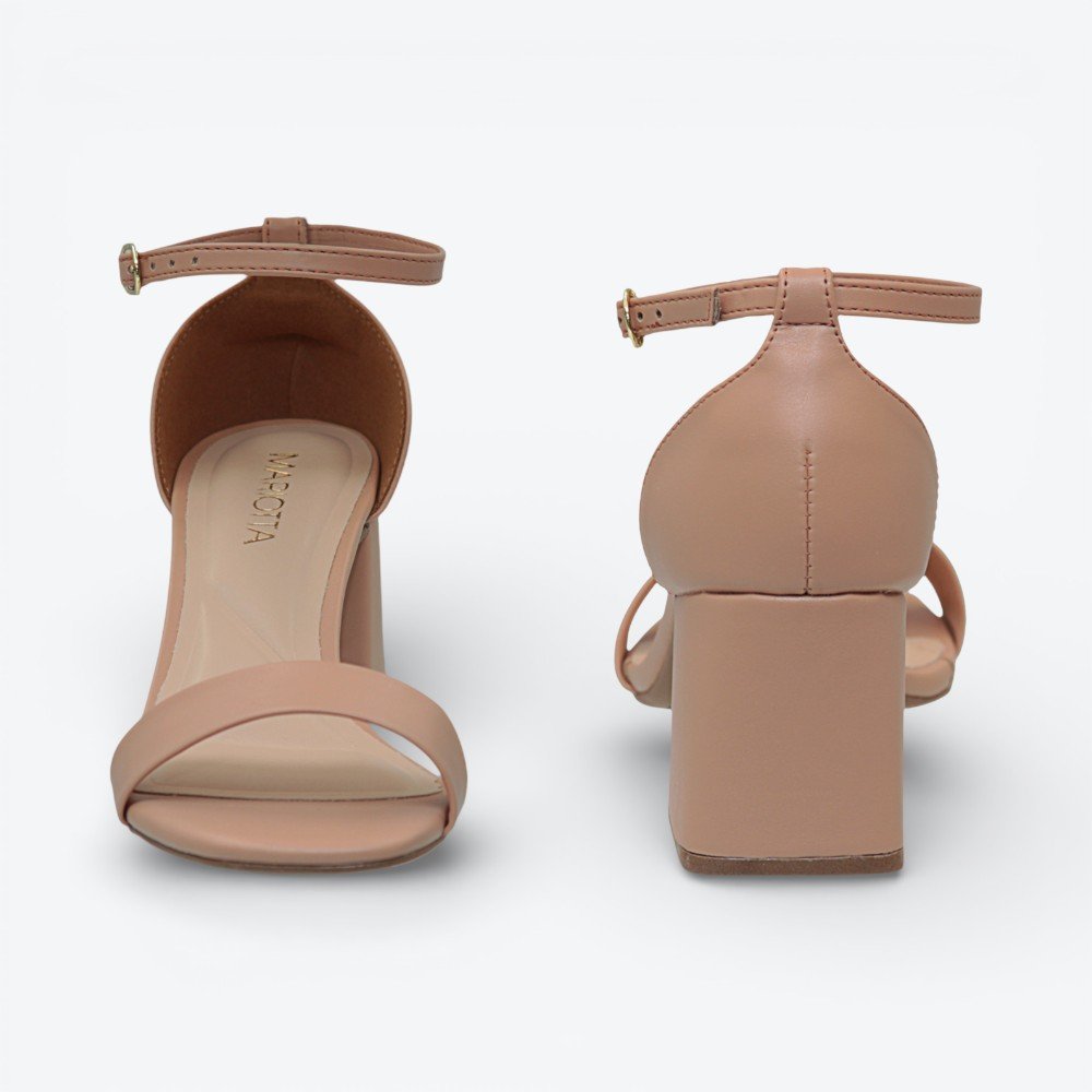 Sandália Mariotta Salto Bloco Feminina 2074608-02 Nude 5