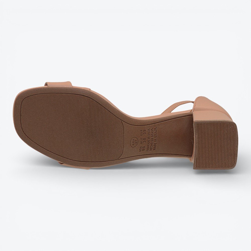 Sandália Mariotta Salto Bloco Feminina 2074608-02 Nude 6