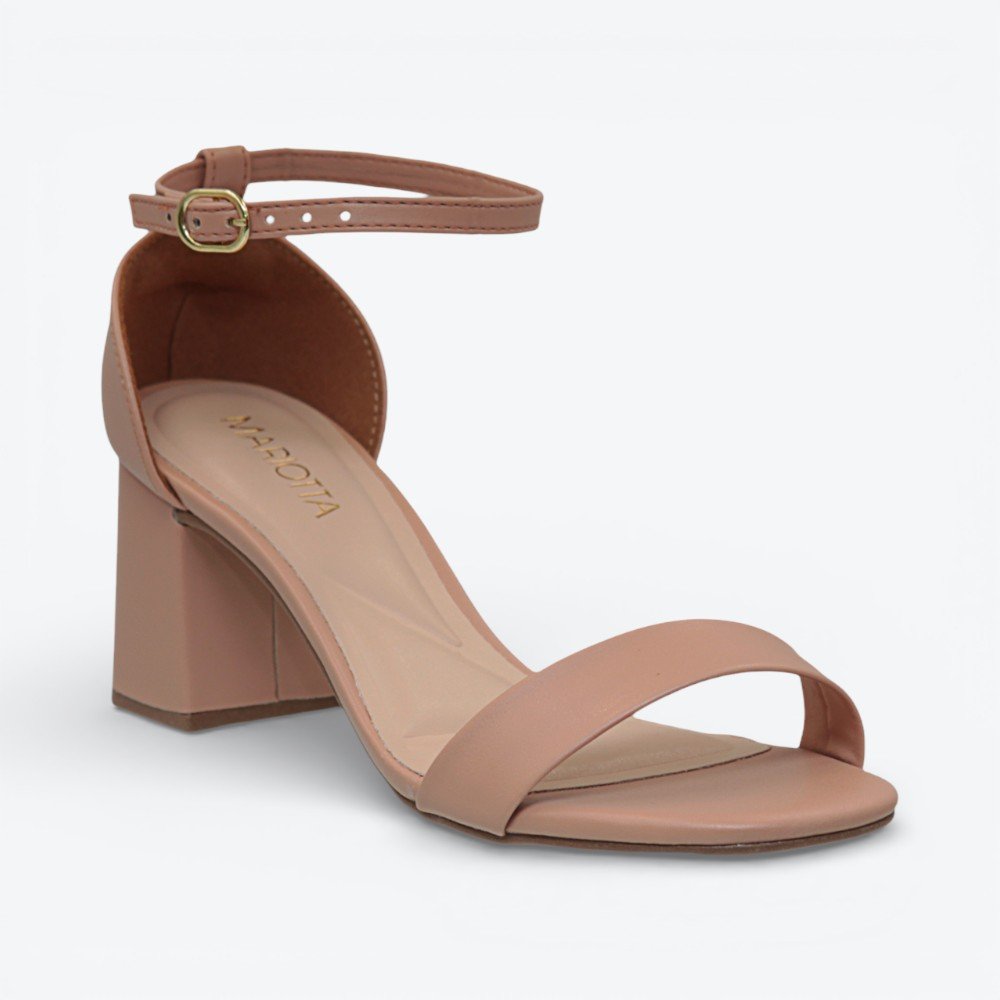 Sandália Mariotta Salto Bloco Feminina 2074608-02 Nude 7