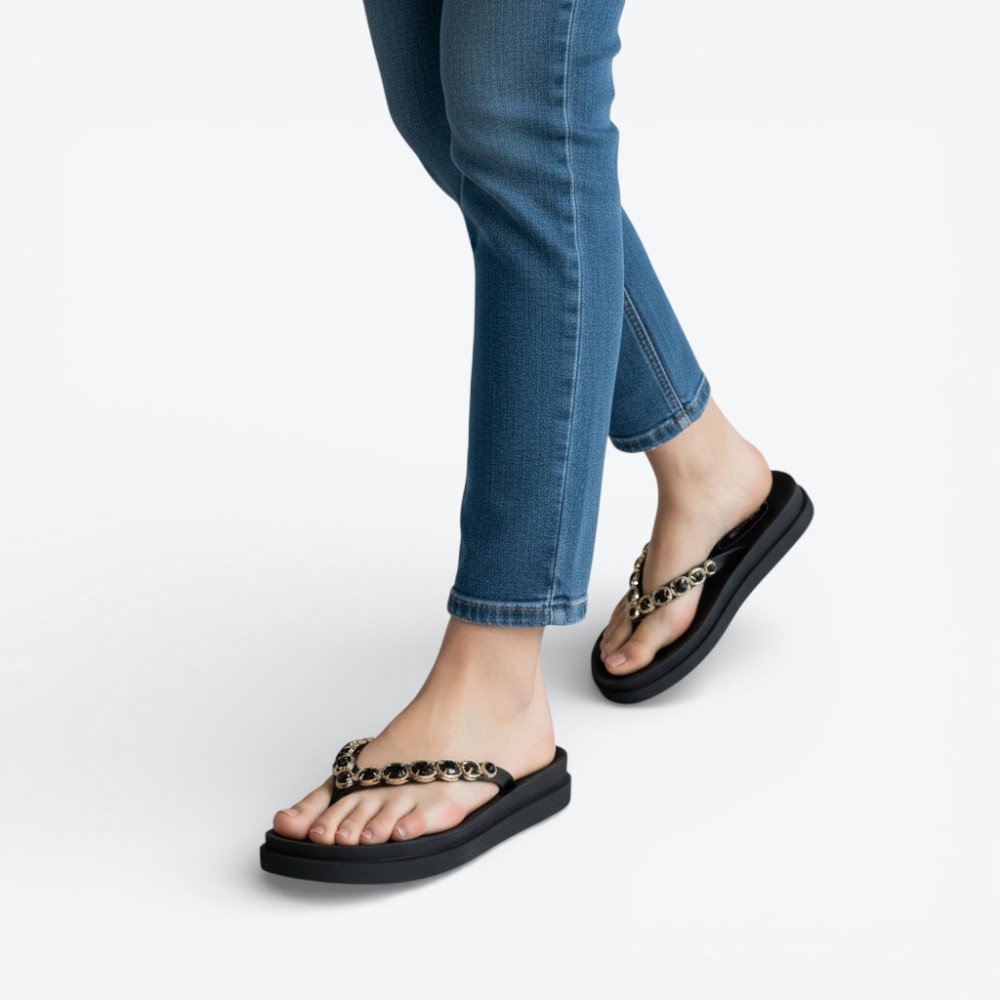 Chinelo Rafitthy Flatform Essenza Feminino 1916103-01 Preto 2