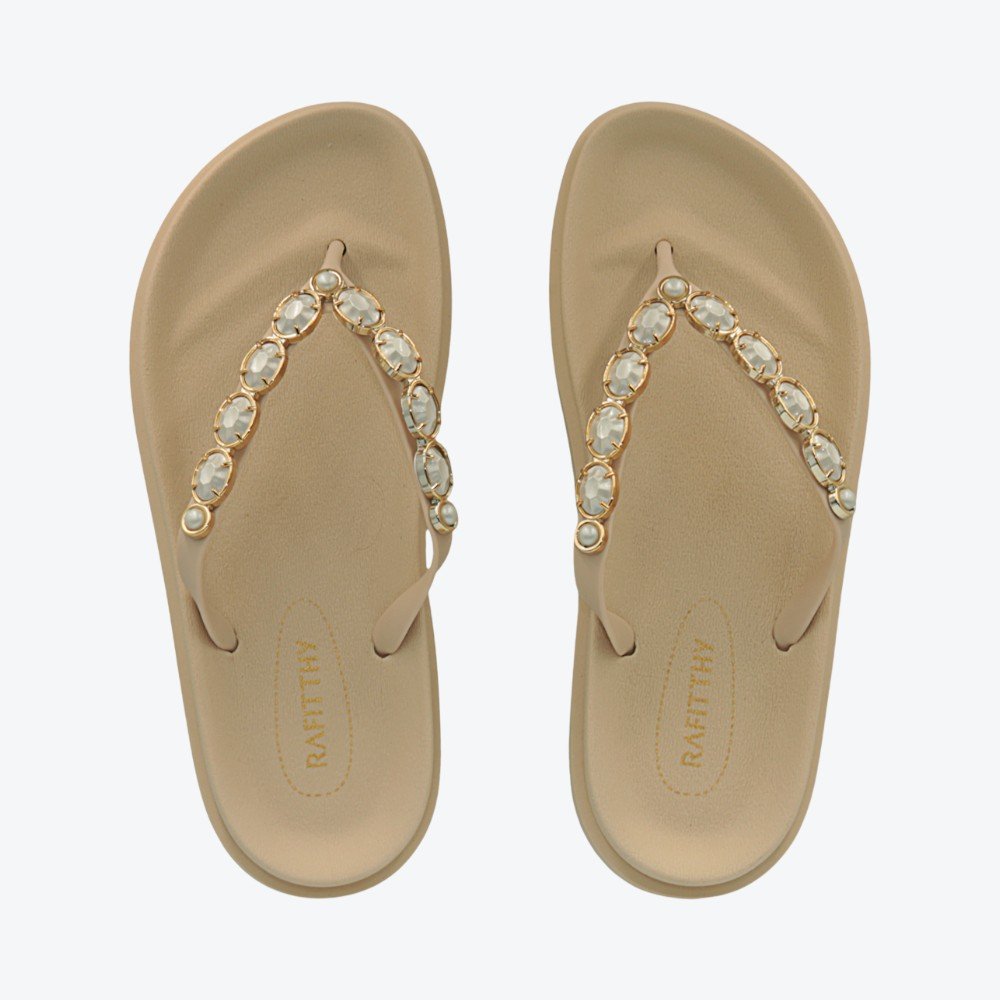 Chinelo Rafitthy Flatform Bold Shine Feminino 1916100-02 Bege 4