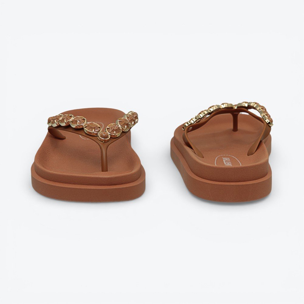 Chinelo Rafitthy Flatform Bold Shine Feminino 1916100-01 Caramelo 5