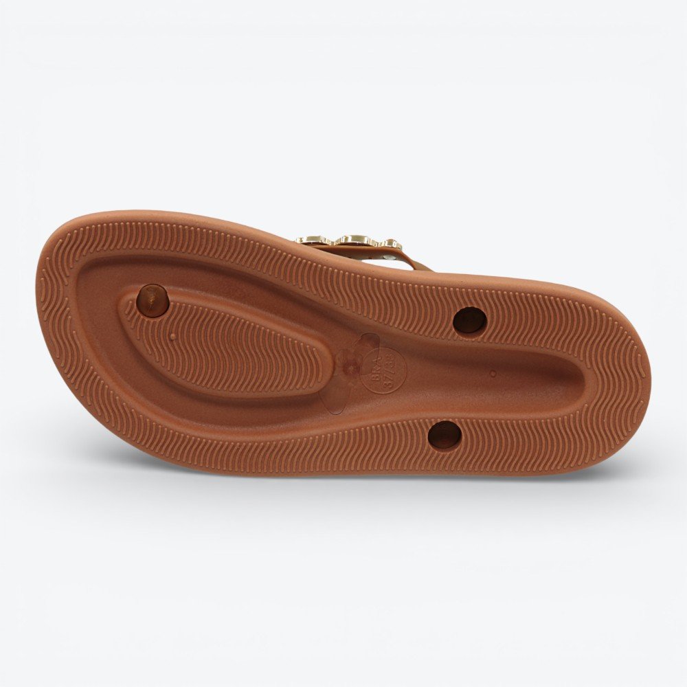 Chinelo Rafitthy Flatform Bold Shine Feminino 1916100-01 Caramelo 6