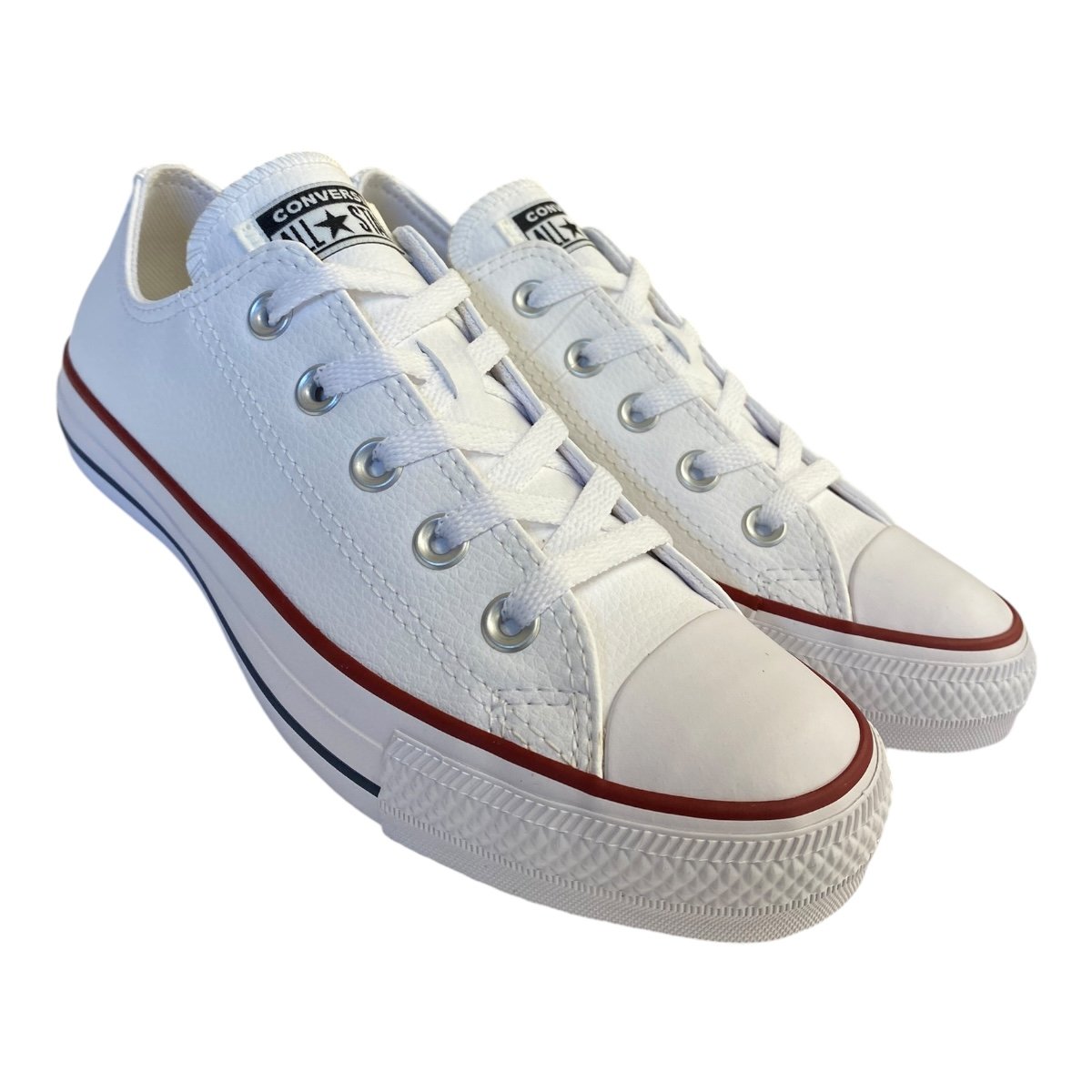Tenis Unisex All Star Casual Cano Baixo Em Couro Ct04500001 Branco Branco 2