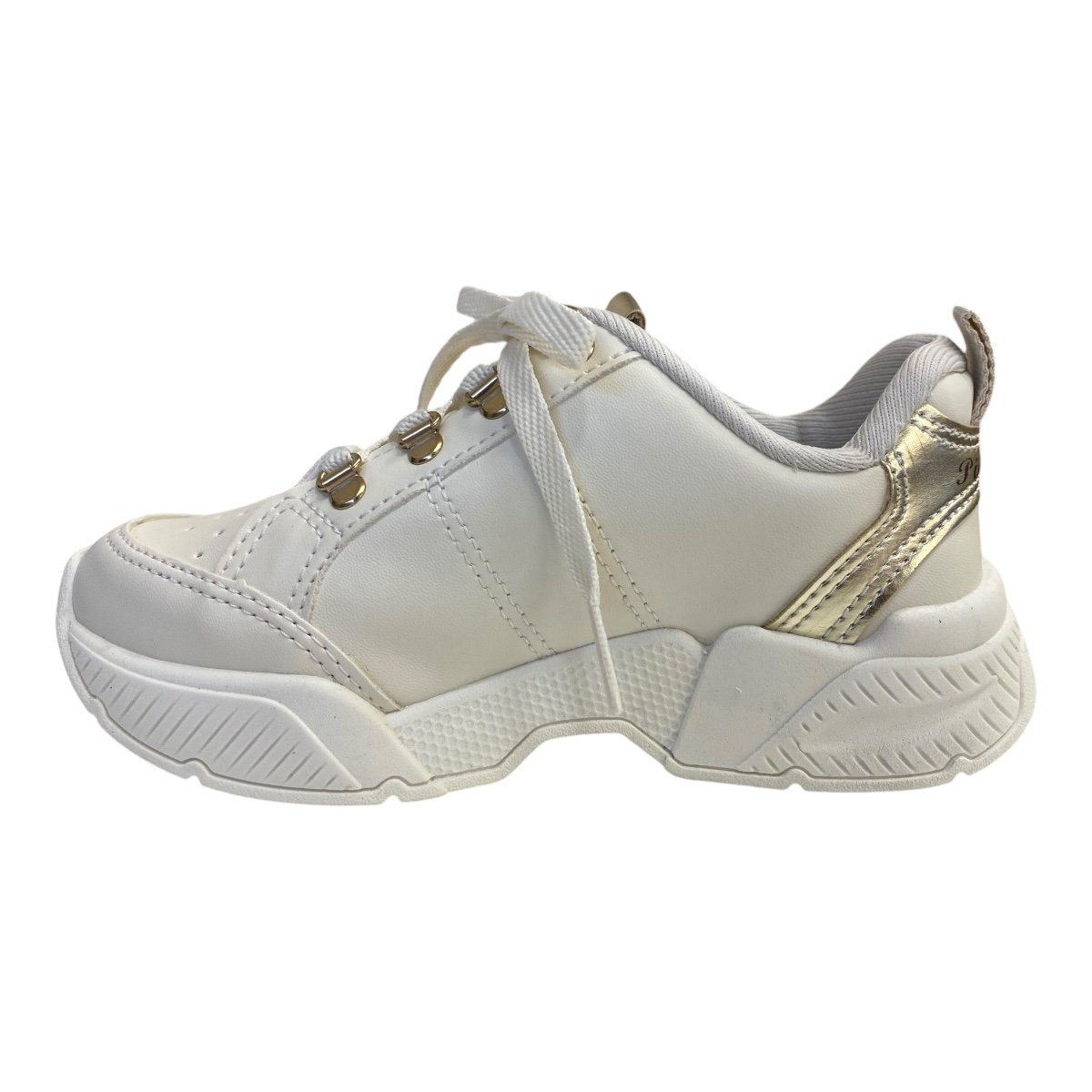 Tenis Infantil Menina Pink Cats Sintético Metalizado Brilho V4762 Branco Branco 4