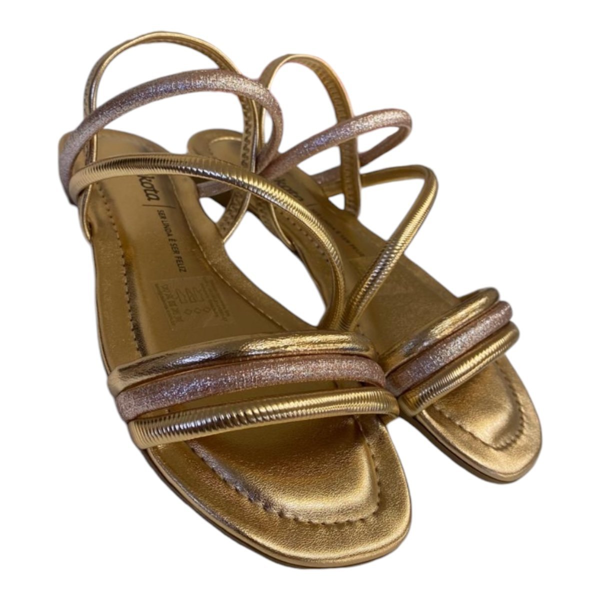 Rasteira Feminino Dakota Metalizada Calce Fácil Y8481 Dourado 2