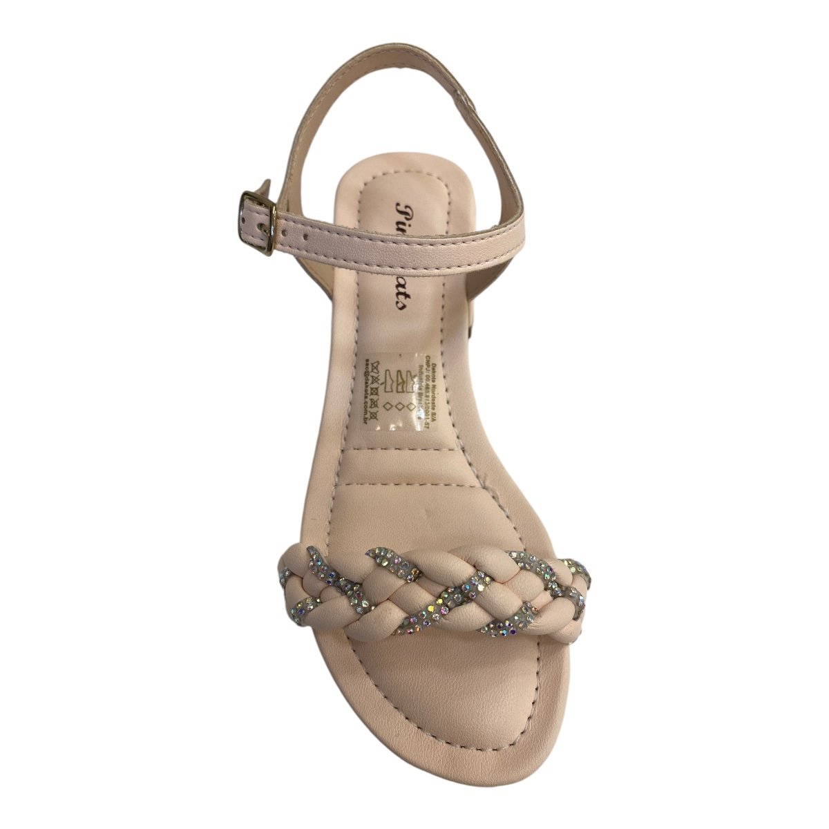 Sandalia Infantil Menina Pink Cats Sintético Brilho Furtacor V4492 Nude Bege 3