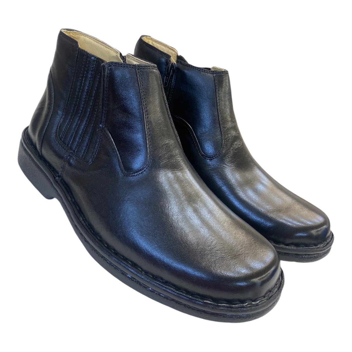Bota Masculino Decoflex Conforto Com Elástico E Couro De Carneiro 175 Preto Preto 2