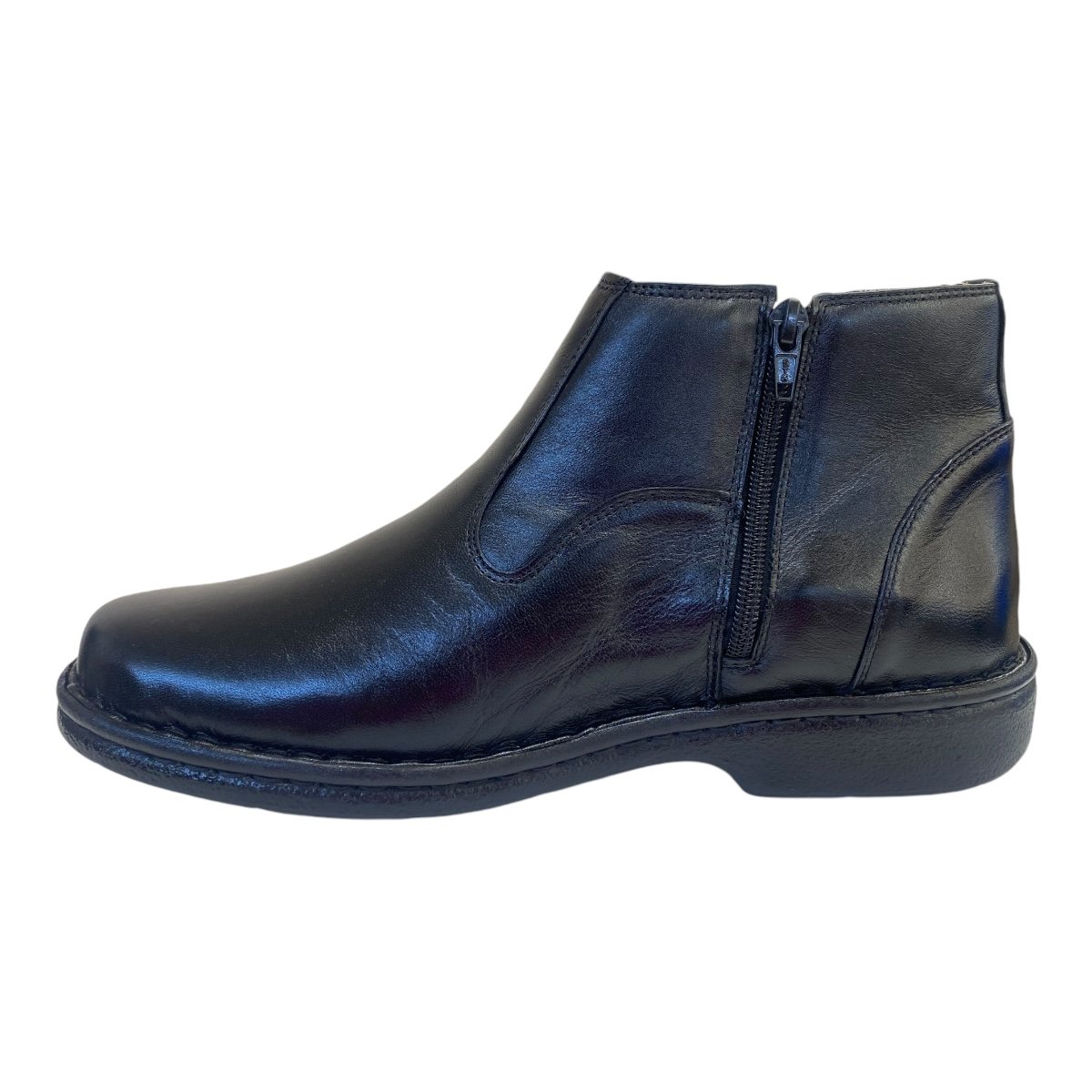 Bota Masculino Decoflex Conforto Com Elástico E Couro De Carneiro 175 Preto Preto 4