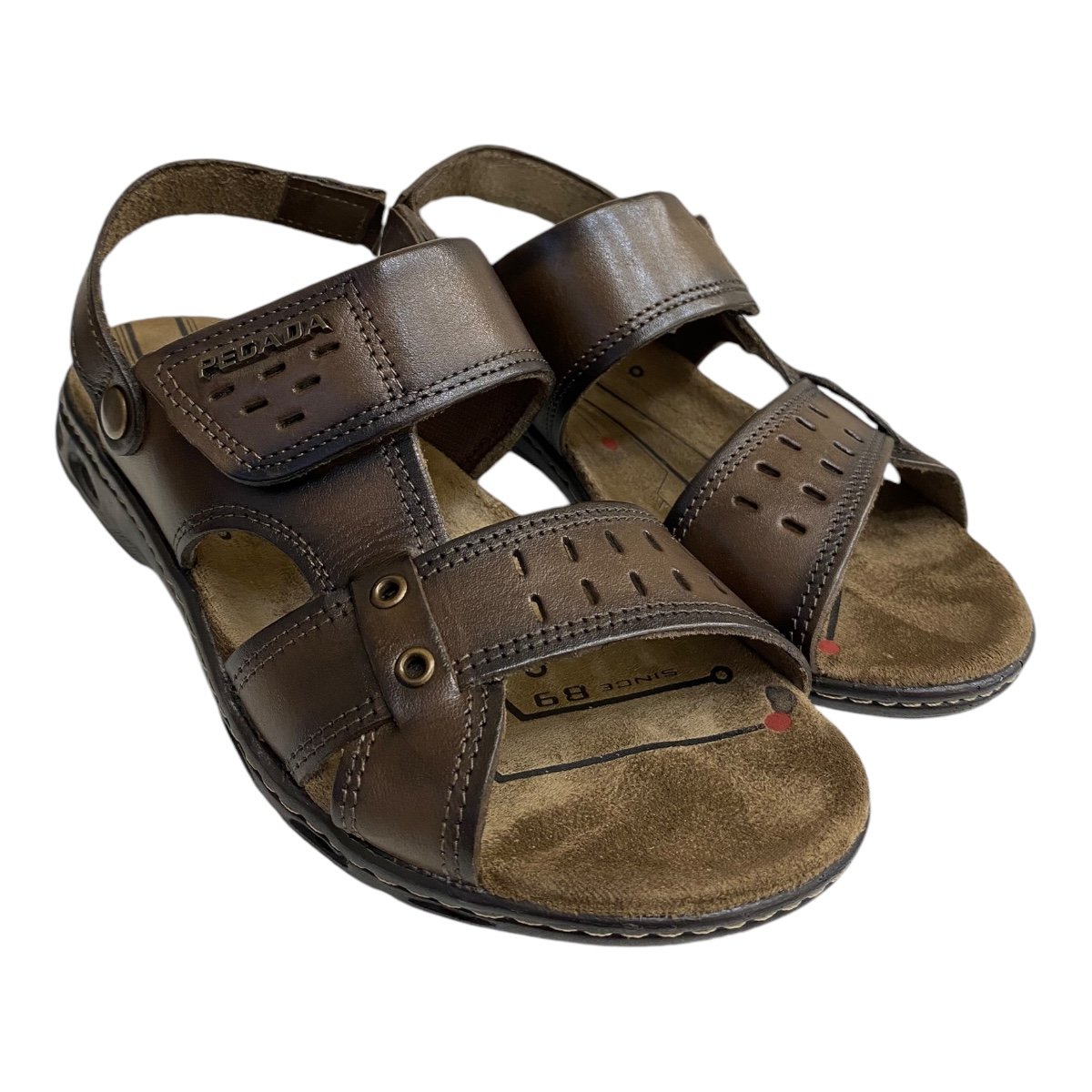 Sandalia Masculino Pegada 2 Em 1 Conforto Calce Fácil Em Couro 130688-03 Marrom Marrom 2