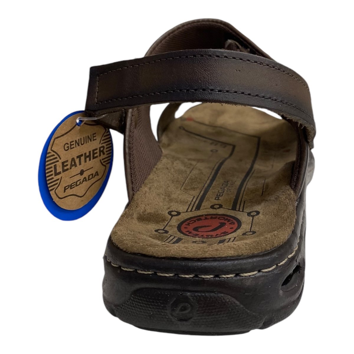 Sandalia Masculino Pegada 2 Em 1 Conforto Calce Fácil Em Couro 130688-03 Marrom Marrom 5