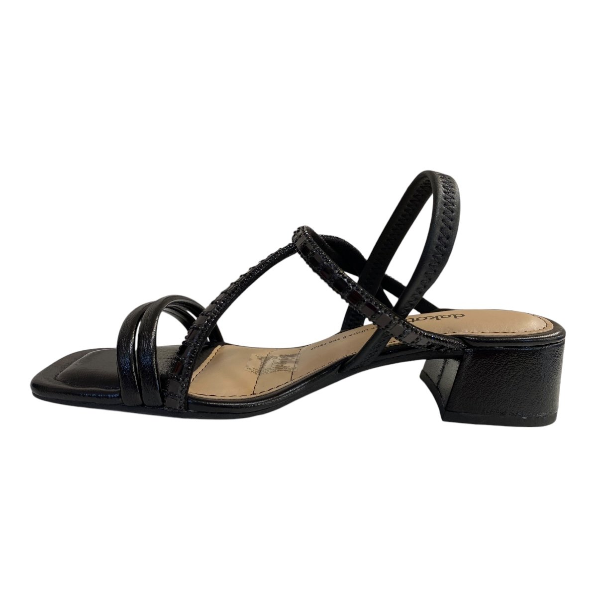 Sandalia Feminino Dakota Sintético Calce Fácil Brilho Strass Y7391 Preto Preto 3