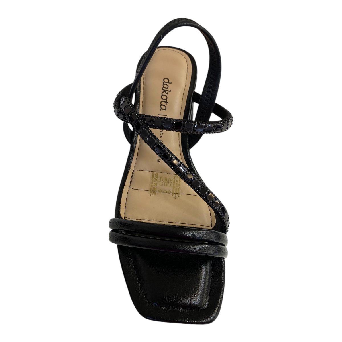 Sandalia Feminino Dakota Sintético Calce Fácil Brilho Strass Y7391 Preto Preto 5