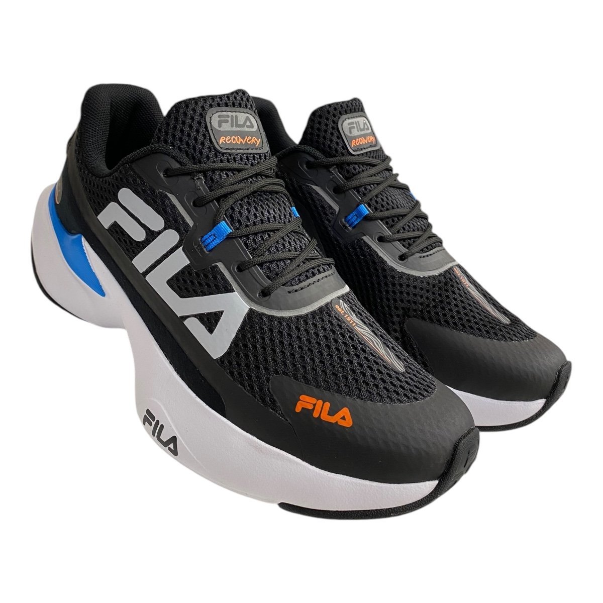 Tenis Masculino Fila Conforto Esporte Academia Caminhada Recovery Preto Preto 2