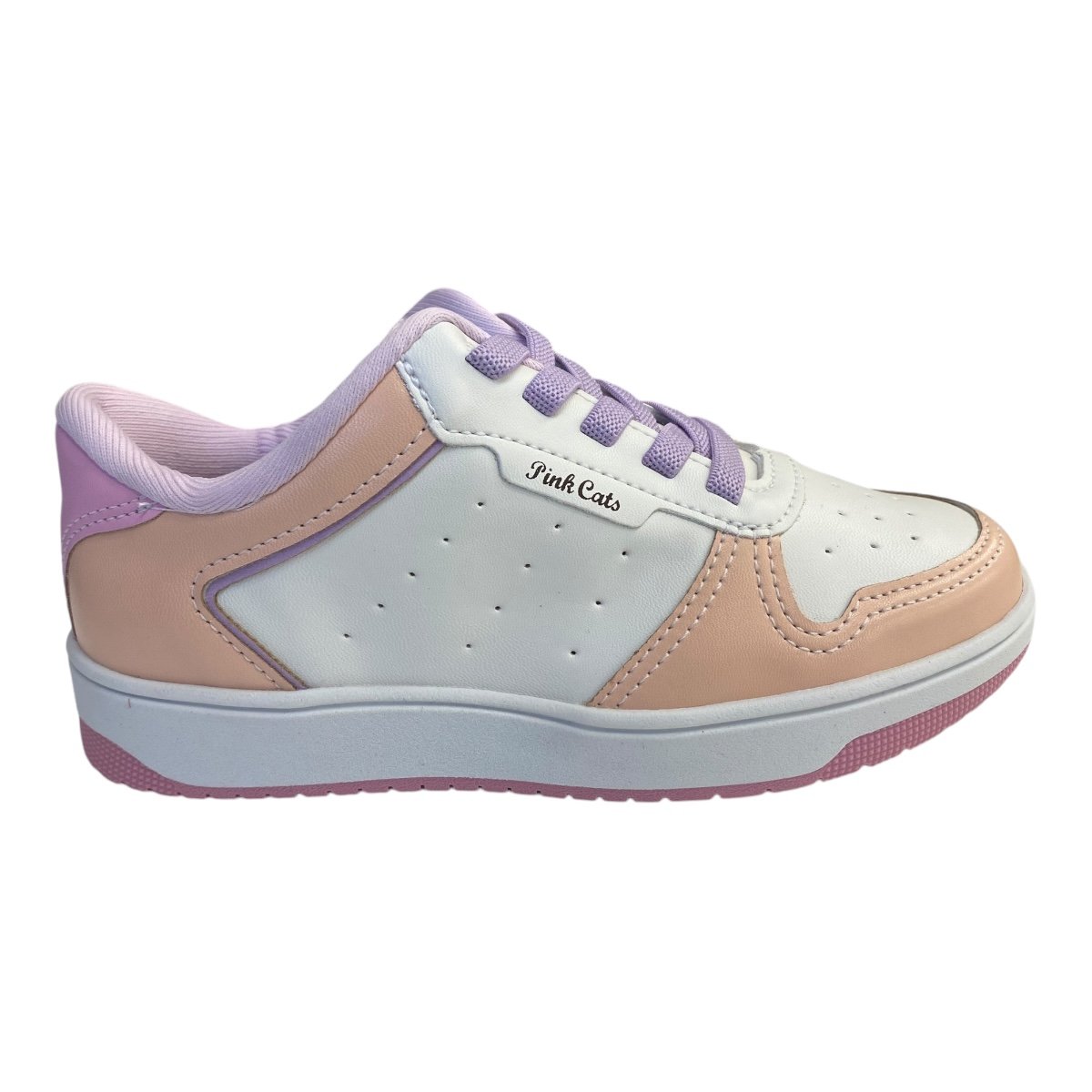 Tenis Infantil Menina Pink Cats Casual Colorido V4741 Branco Branco 1