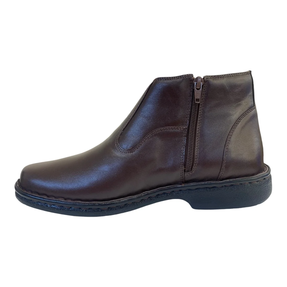 Bota Masculino Decoflex Conforto Com Elástico E Couro De Carneiro 175 Marrom Marrom 4