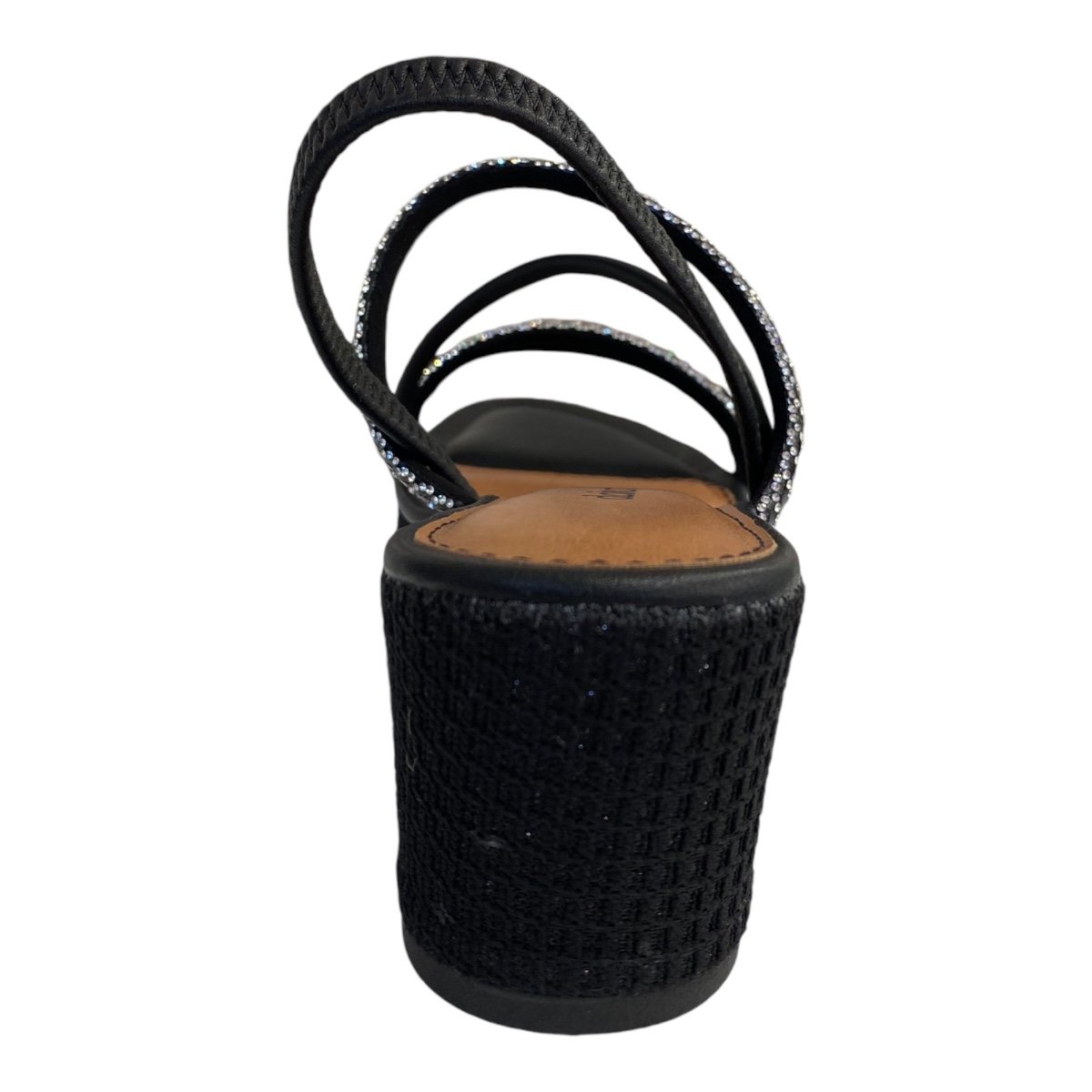 Sandalia Anabela Feminino Dakota Sintético Brilho Calce Fácil Strass Y8321 Preto Preto 4