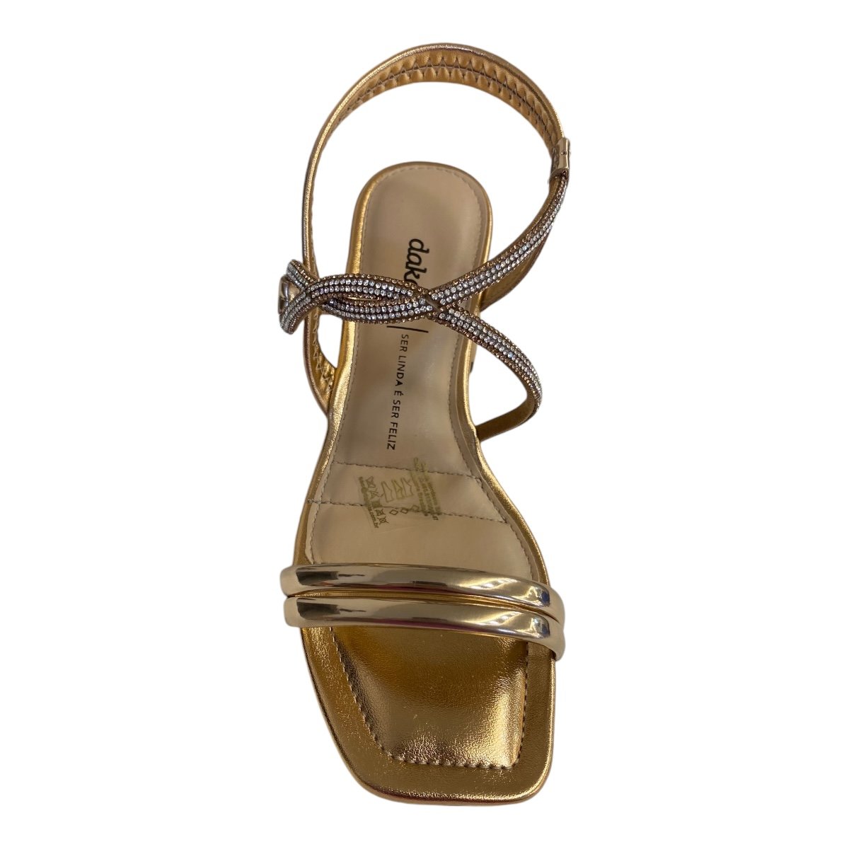 Sandalia Feminino Dakota Sintético Metalizada Calce Fácil Brilho Strass V7502 Bronze Marrom 5