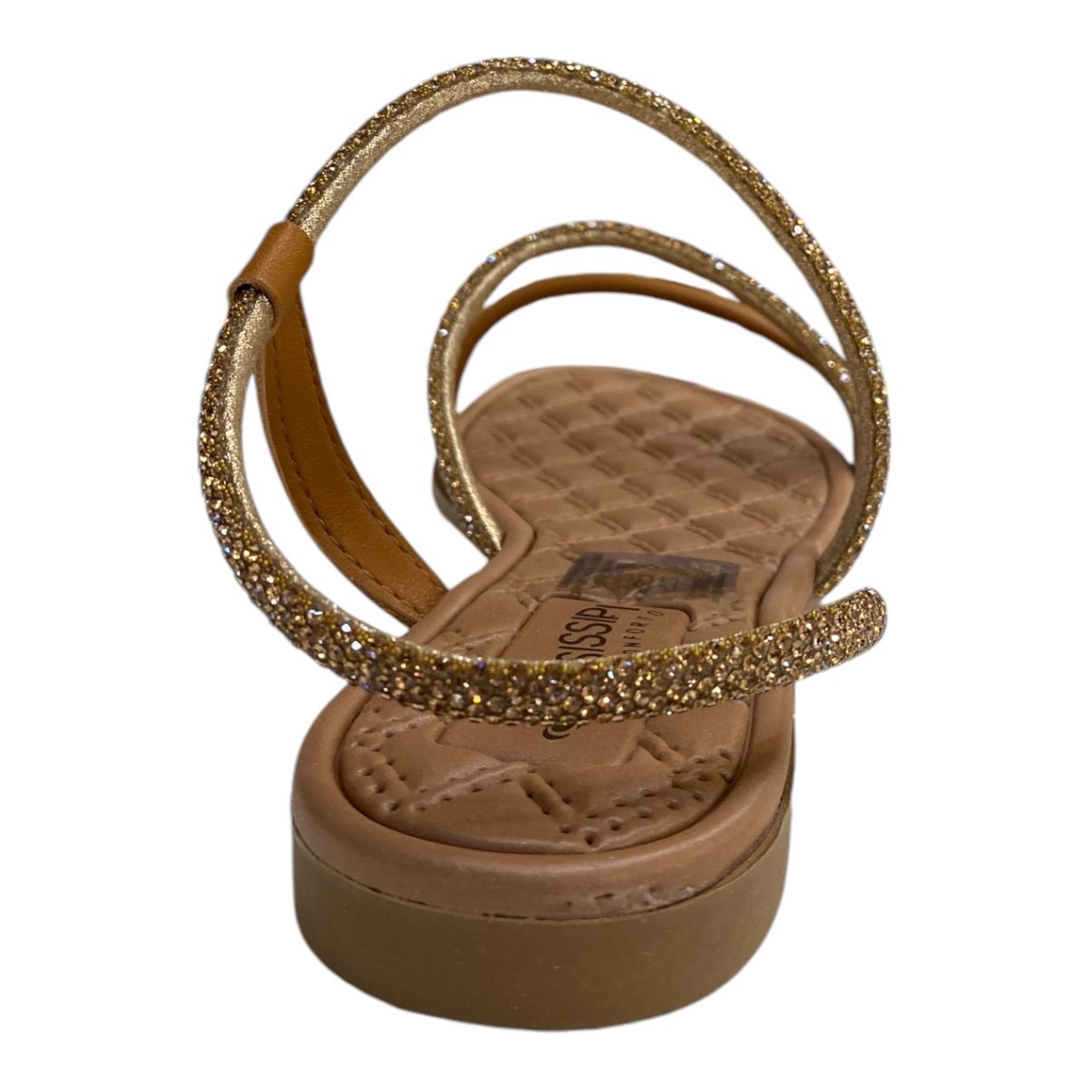 Sandalia Rasteira Feminino Mississipi  Strass Brilho Mc431 Caramelo Marrom 3