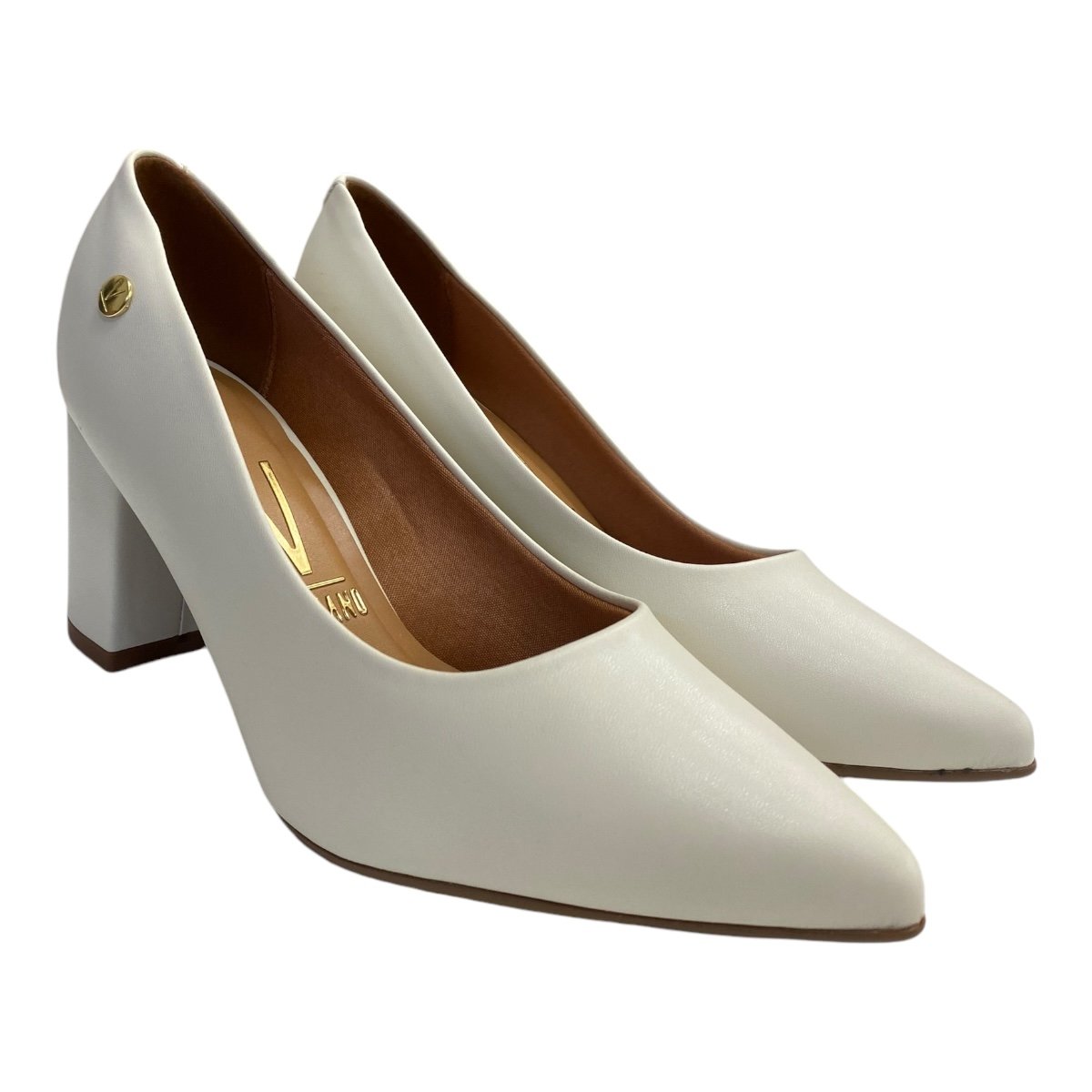 Scarpin Feminino Vizzano Sintético Conforto Salto 7Cm 1290.500 marfim Branco 2