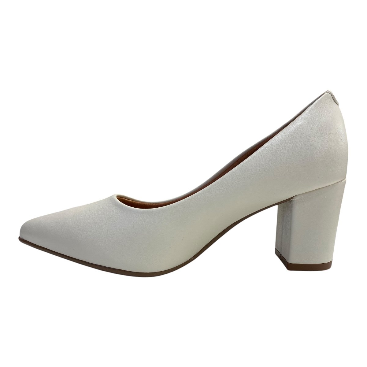 Scarpin Feminino Vizzano Sintético Conforto Salto 7Cm 1290.500 marfim Branco 3