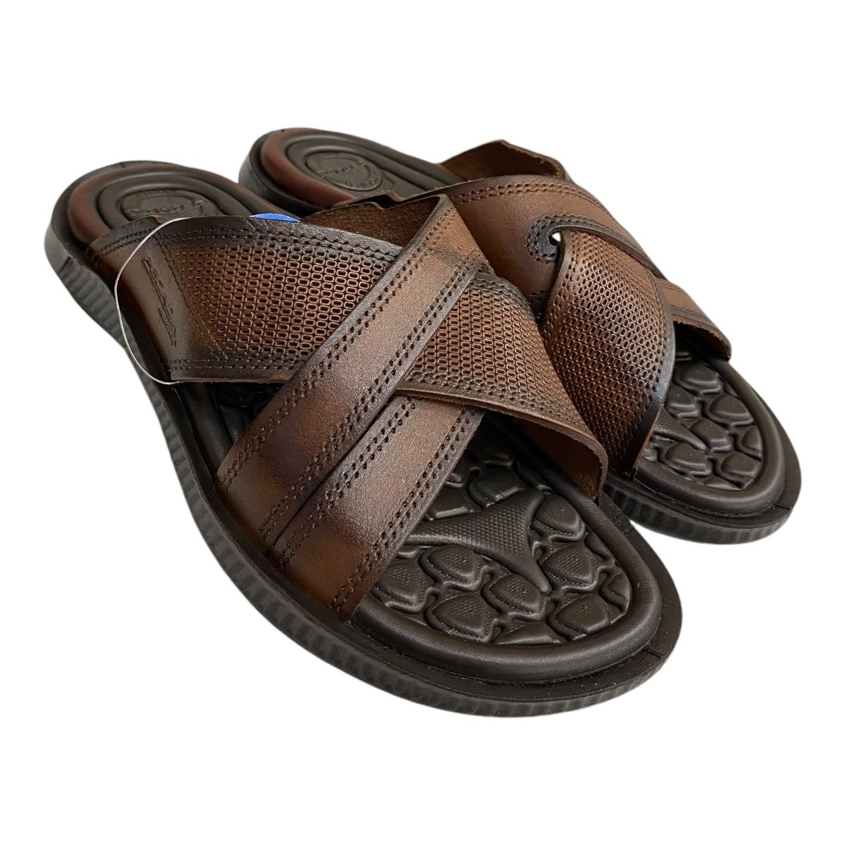 Chinelo Masculino Pegada Conforto Antiderrapante Couro 133158-01 Marrom Marrom 2