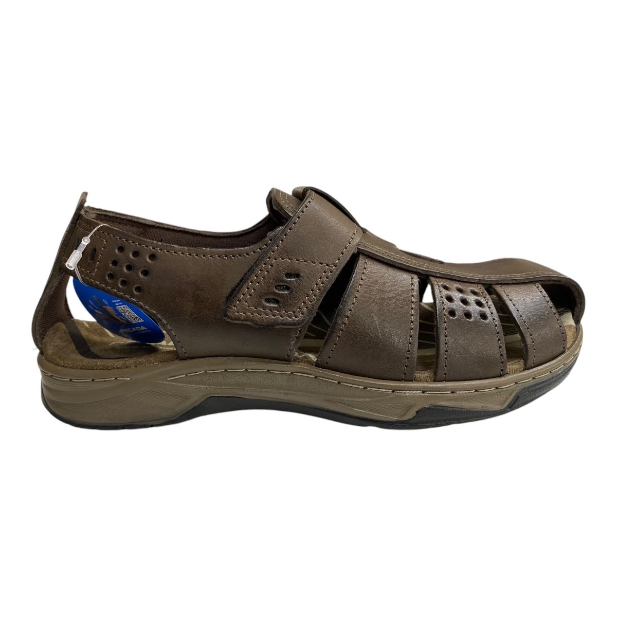 Sandalia Masculino Pegada Conforto Calce Fácil Em Couro 132255-03 Marrom Marrom 1