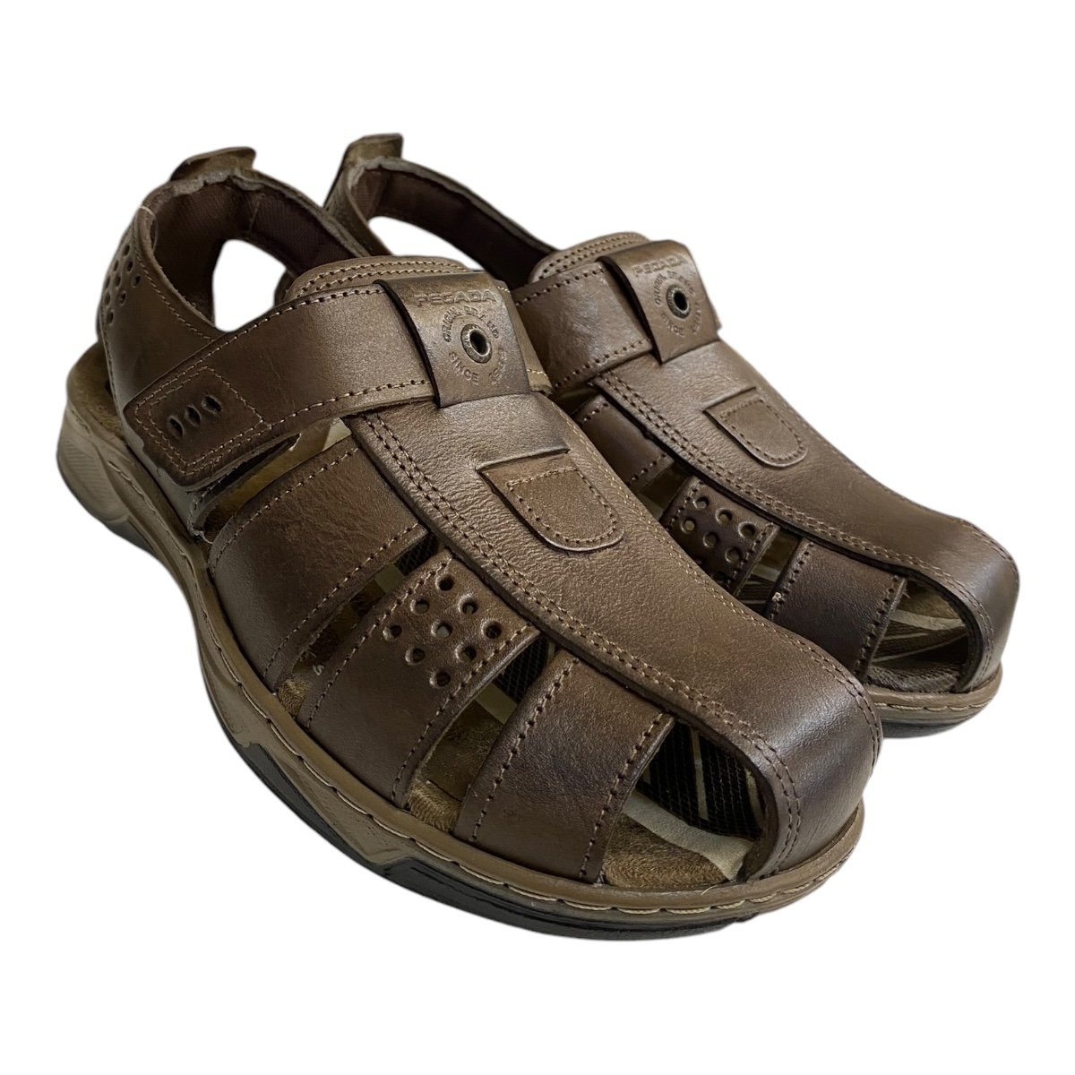 Sandalia Masculino Pegada Conforto Calce Fácil Em Couro 132255-03 Marrom Marrom 2