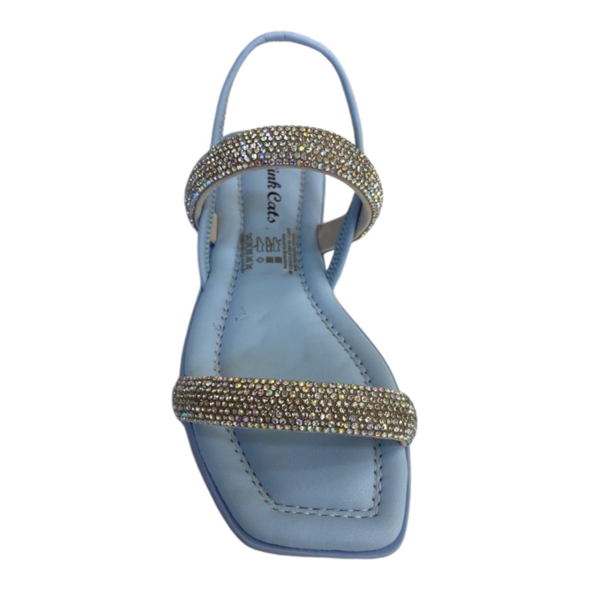 Sandália Rasteira Infantil Menina Pink Cats Calce Fácil Brilho Strass V4662 Azul Azul 5