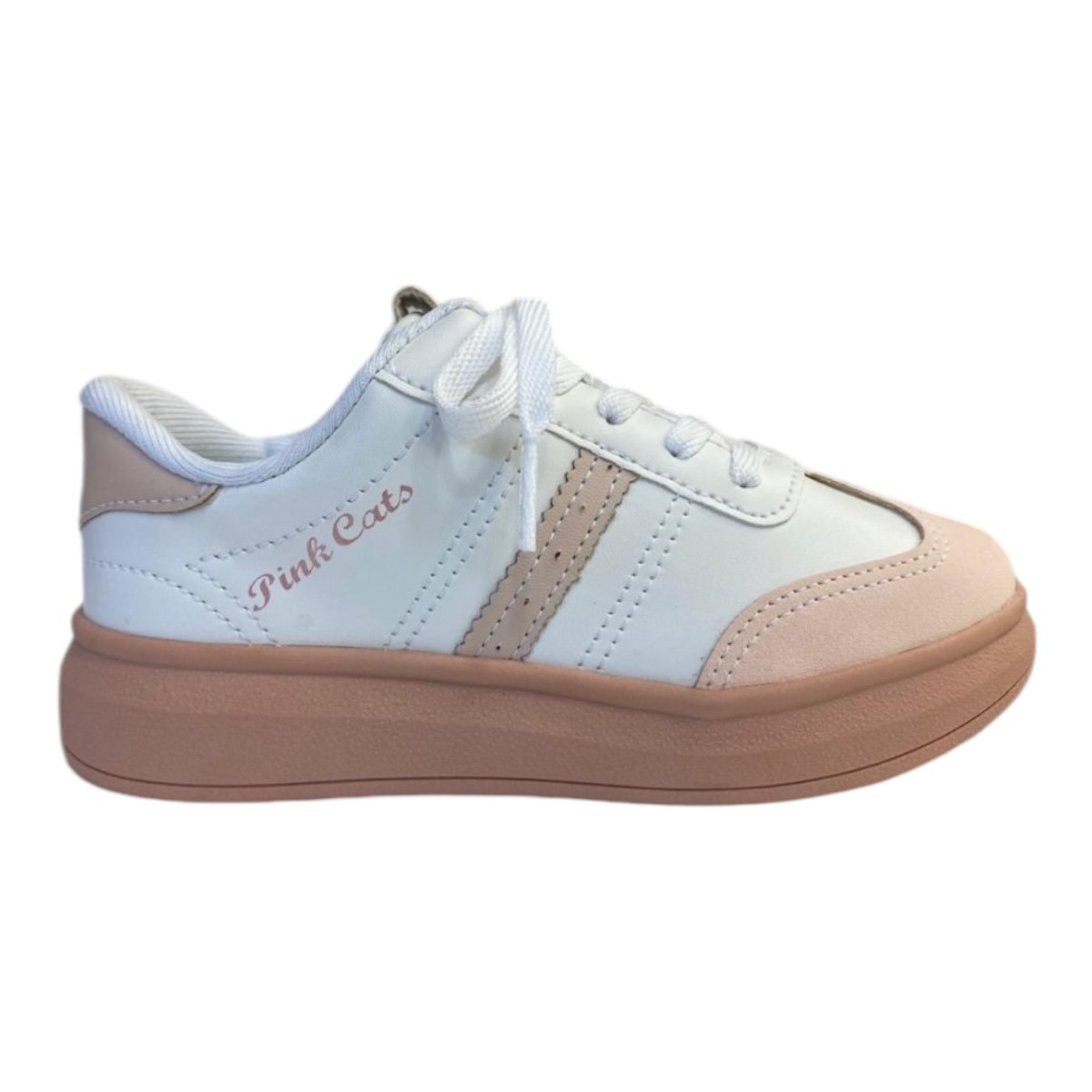 Tenis Infantil Menina Pink Cats Casual  V4641 Branco Branco 1