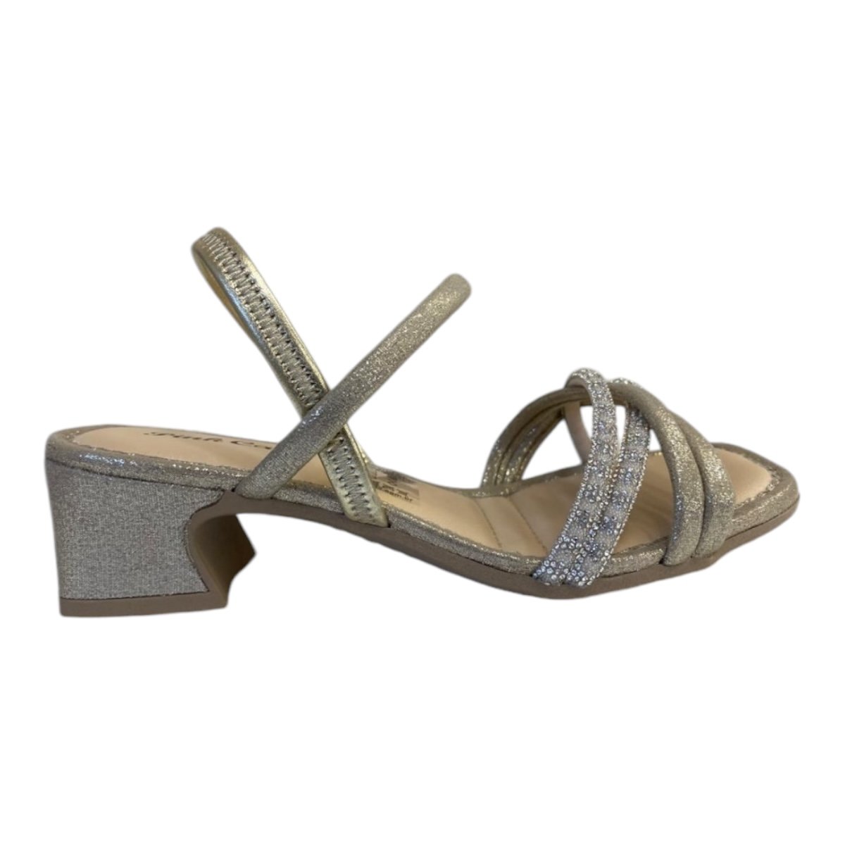 Sandalia Infantil Menina Pink Cats Salto Metalizada Calce Fácil V4603 Dourado Prata 1