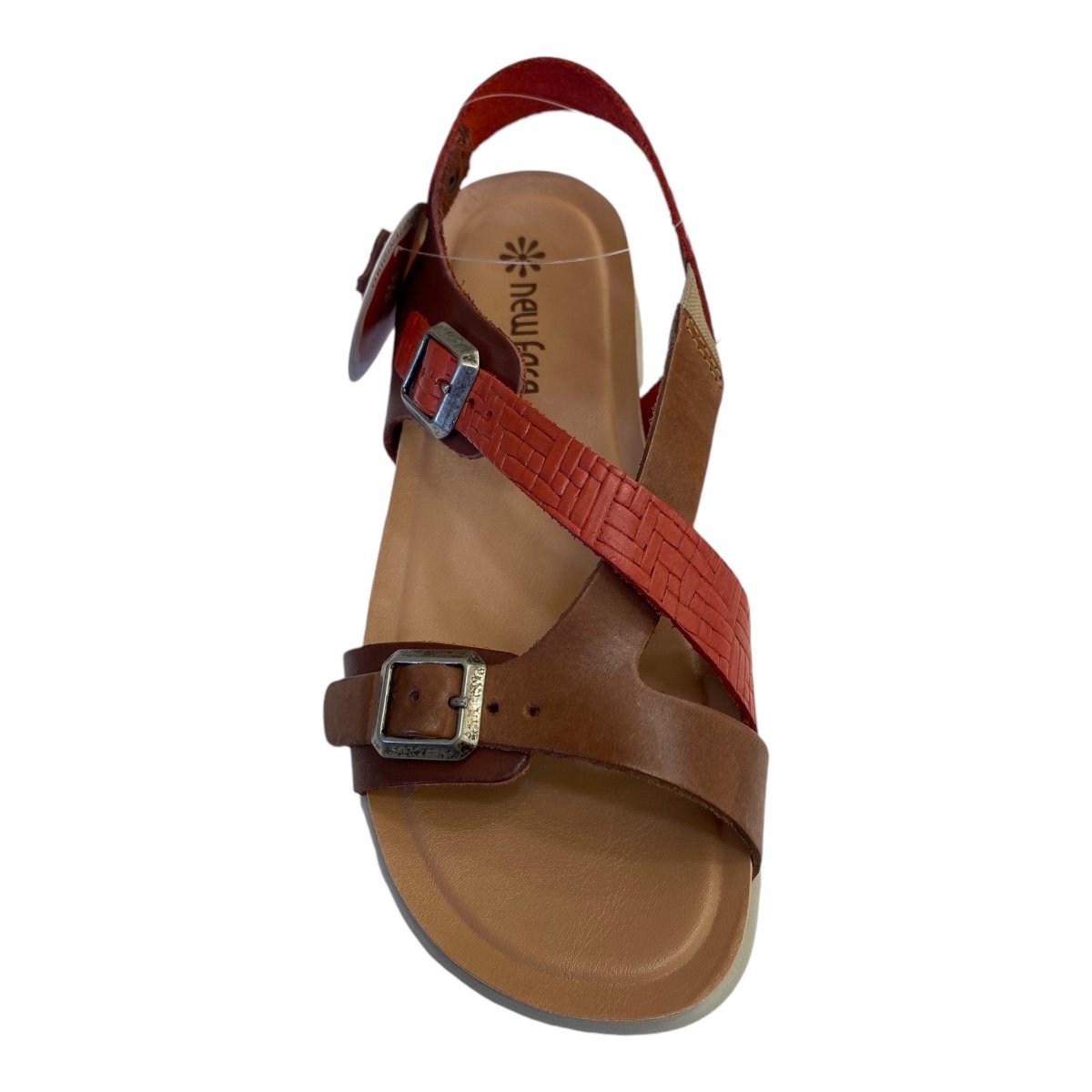 Sandalia Feminino New Face Conforto Fivelas Em Couro 36787 Marron Marrom 3