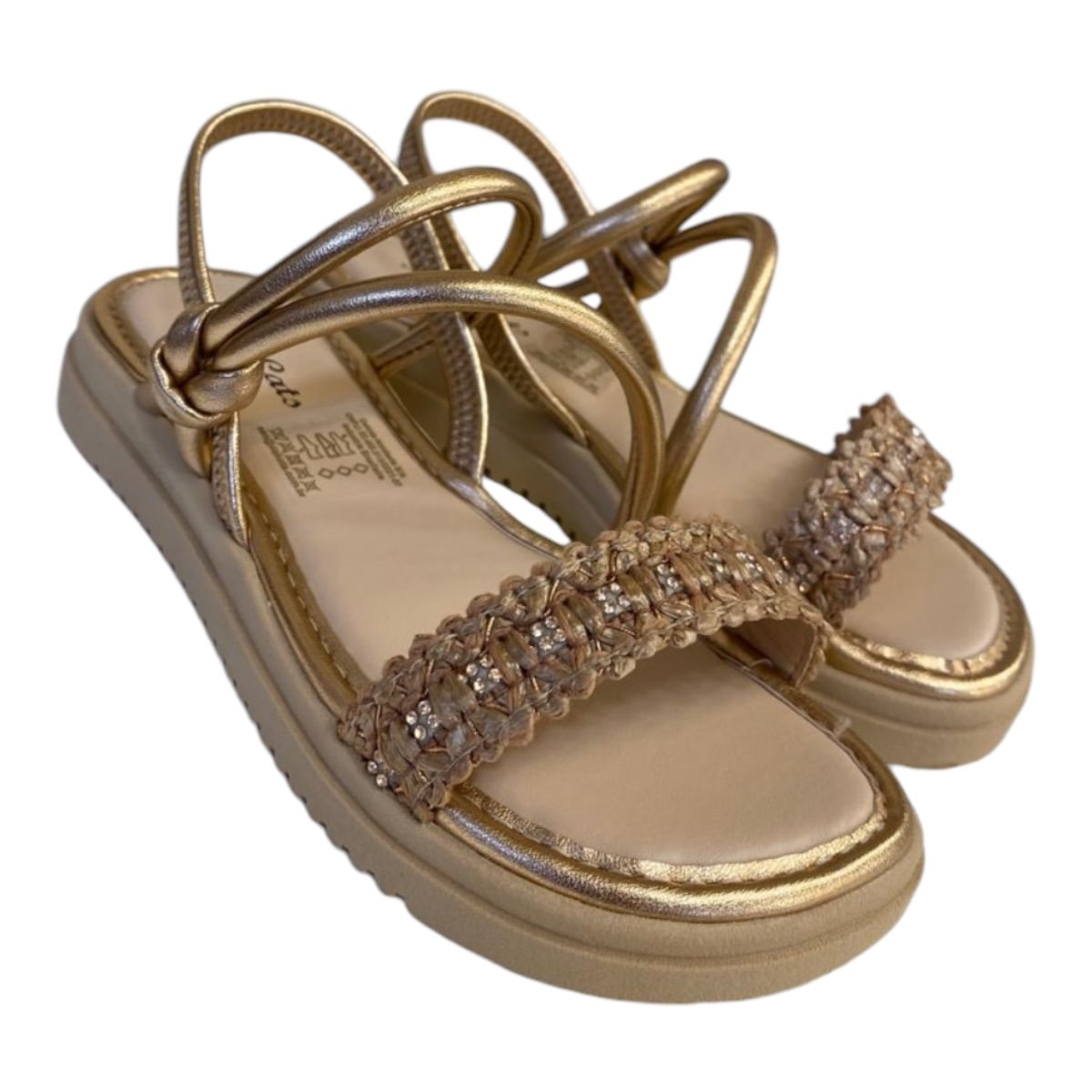 Sandalia Papete Infantil Menina Pink Cats Calce Fácil Metalizada V4801 Dourado Dourado 2