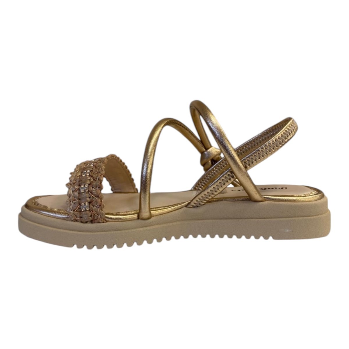 Sandalia Papete Infantil Menina Pink Cats Calce Fácil Metalizada V4801 Dourado Dourado 3