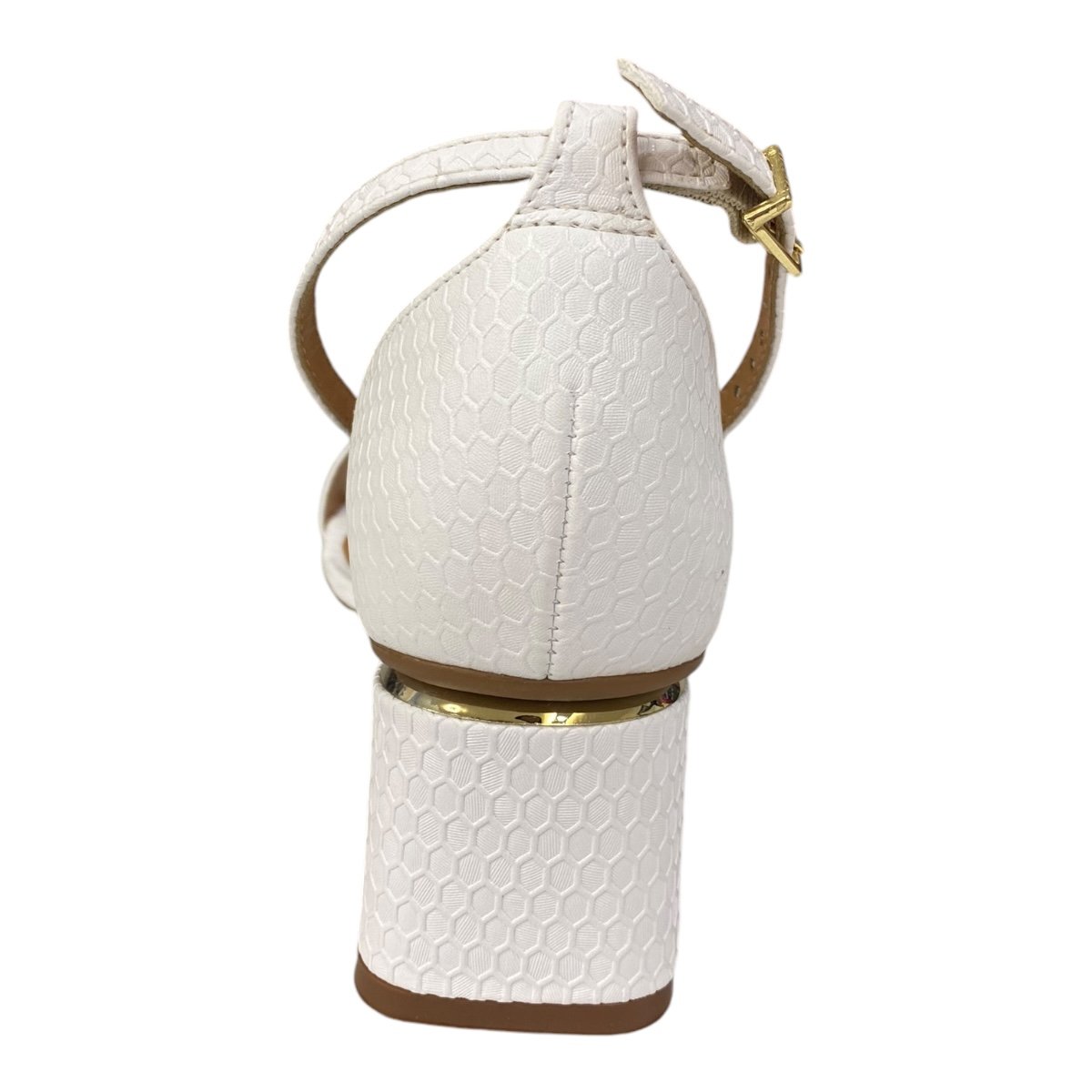 Sandalia Feminino Vizzano Salto Baixo Básica Calcanhar Fechado 6428.104 Branco Branco 5