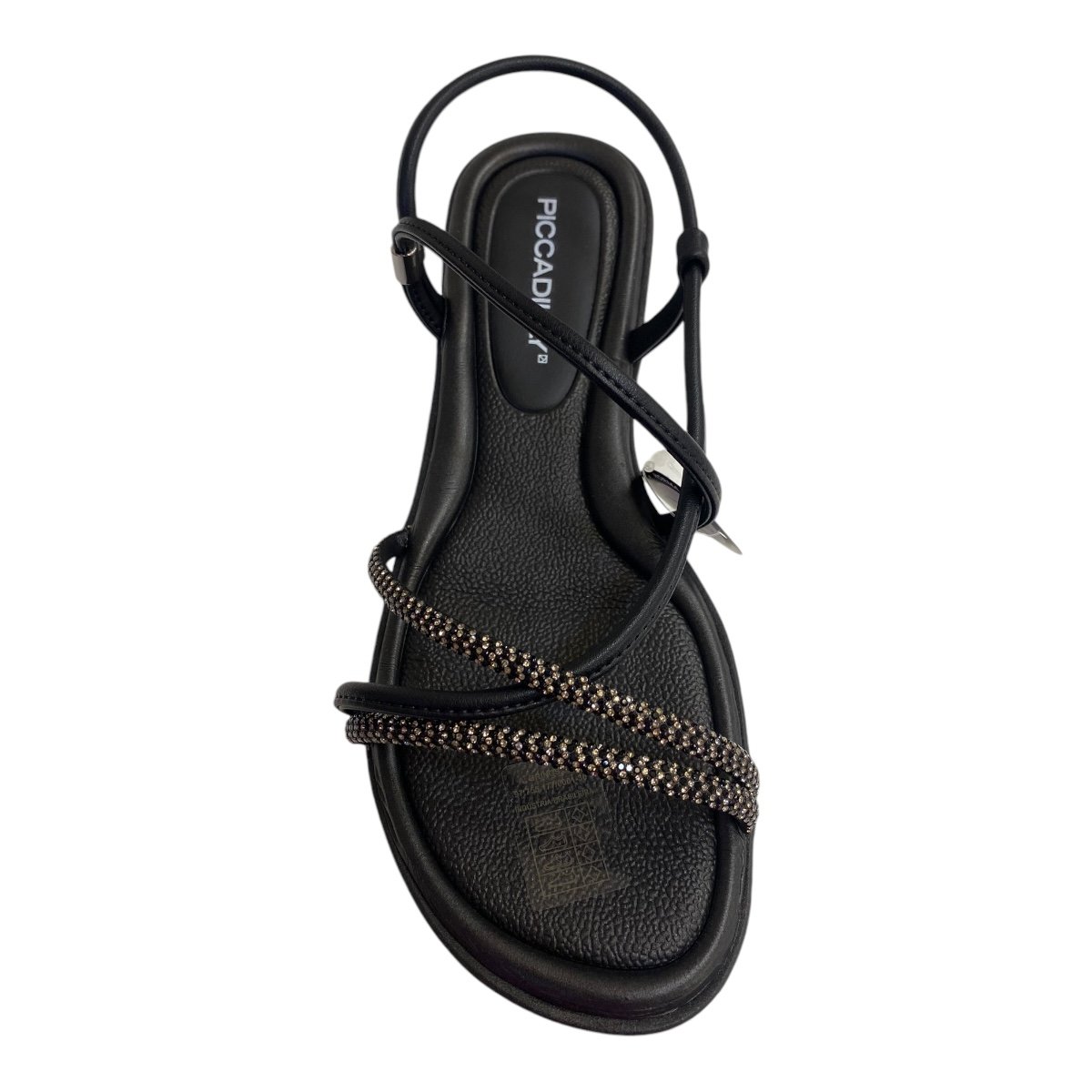 Sandalia Feminino Picadilly Napa Calce Fácil Tiras Brilho 590045 Preto Preto 6