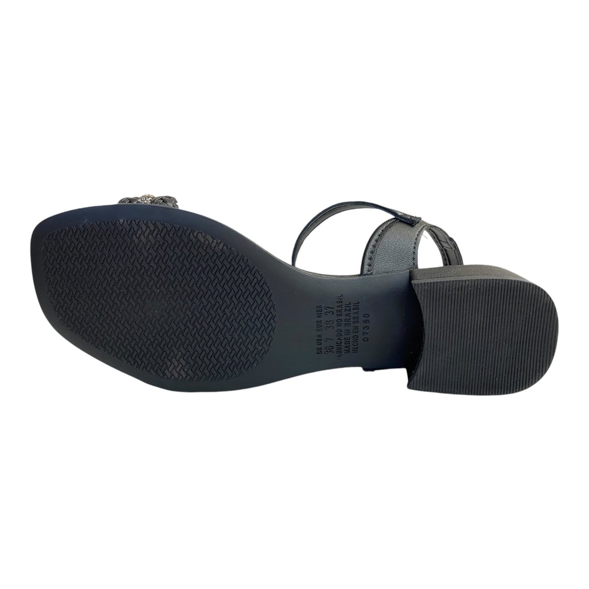 Sandalia Feminino Mississipi Sintético Trançado Brilho Mb803 Preto Preto 3