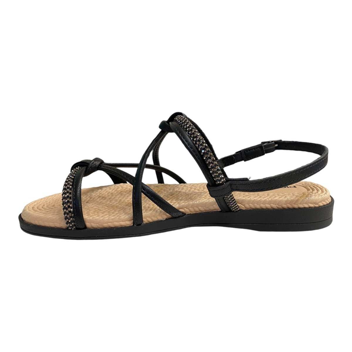 Sandalia Feminino Picadilly Napa Conforto Metalizado Brilho 513011 Preto Preto 4