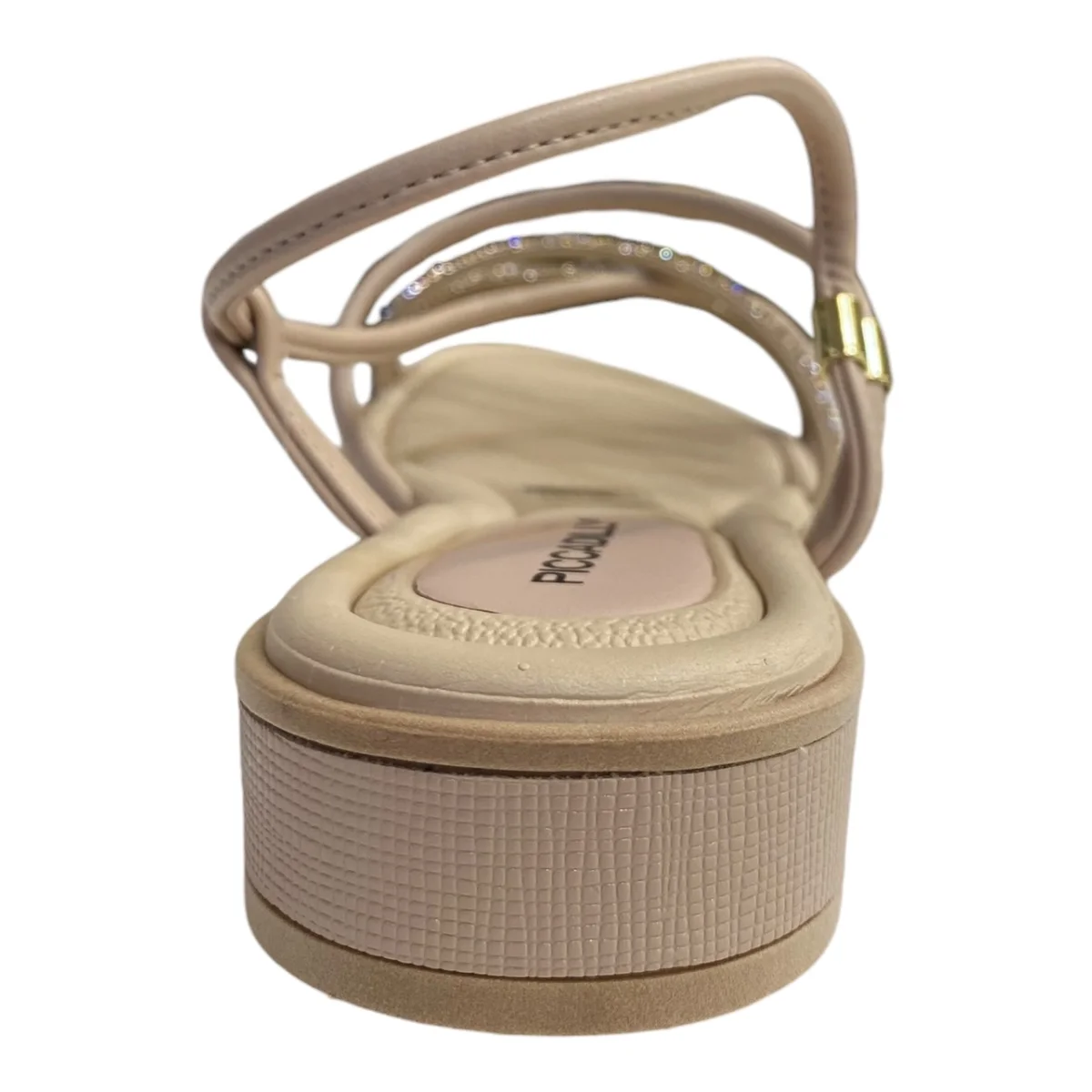 Sandalia Feminino Picadilly Napa Calce Fácil Tiras Brilho 590045 Nude Bege 5