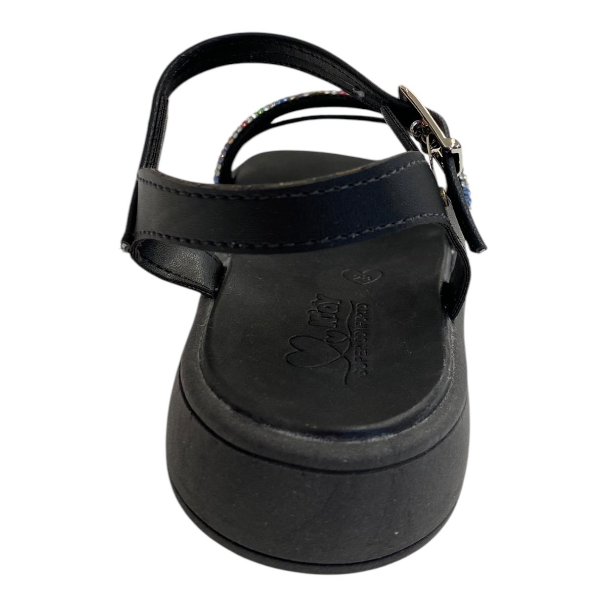 Sandalia Papete Infantil Menina Kidy Brilho Strass Colorido 440.0003.0007 Preto Preto 5